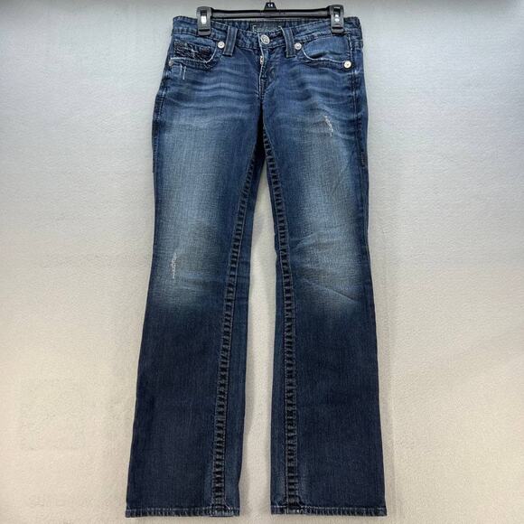 Big Star Denim - Big Star Women's Jeans 27 R (4) Dark Blue Liv Bootcut Jeans Western Normcore